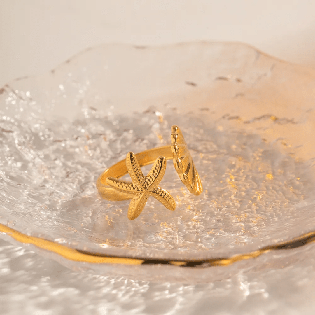 Shell 18k Gold Plated ring