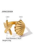 Shell 18k Gold Plated ring