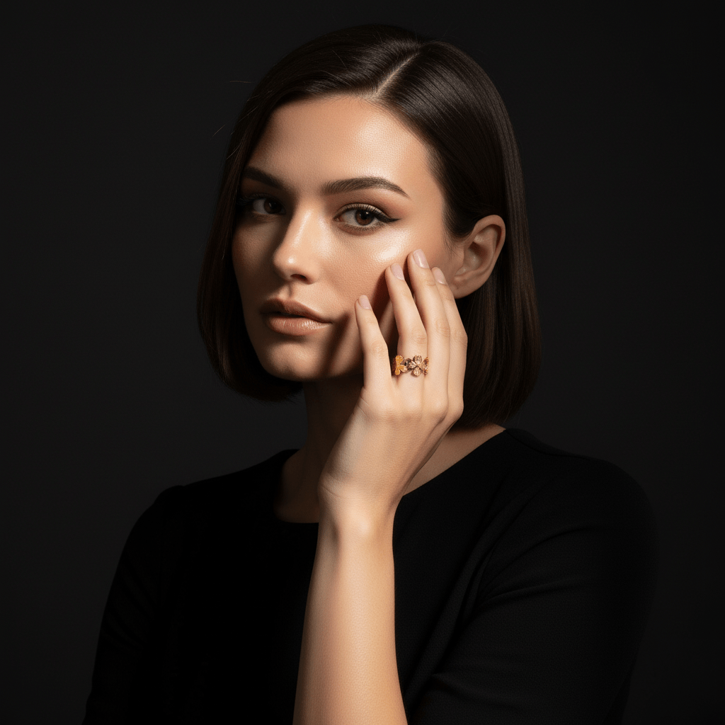 Flower 18k Gold Plated Stainless Steel