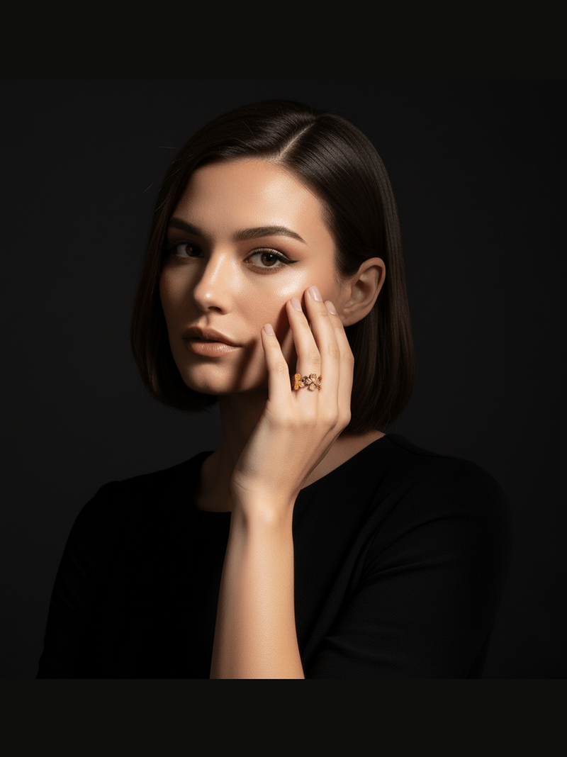 Flower 18k Gold Plated Stainless Steel