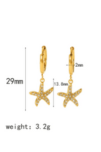 ES-310 18k Gold Plated Stainless Steel Tarnish Free Waterproof Female Earrings
