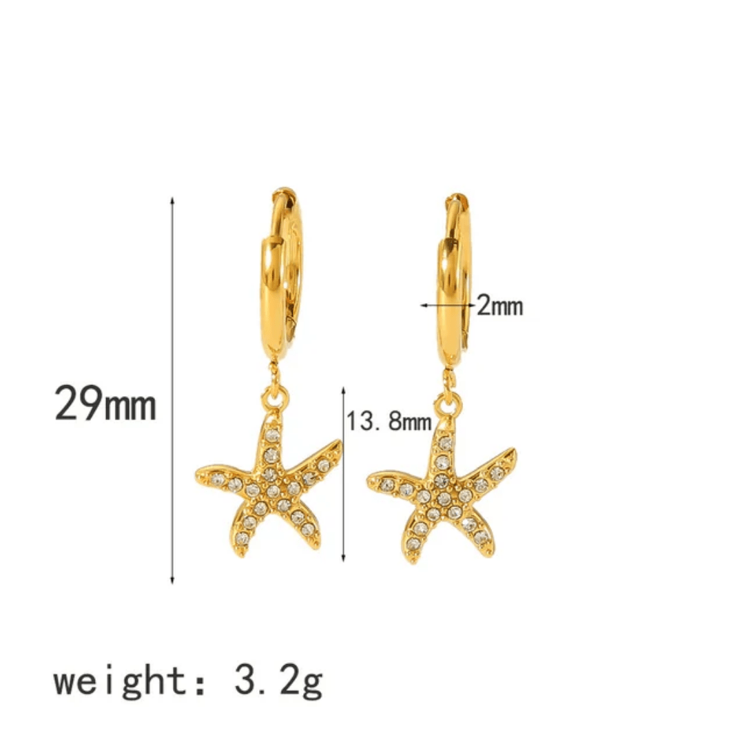 ES-310 18k Gold Plated Stainless Steel Tarnish Free Waterproof Female Earrings