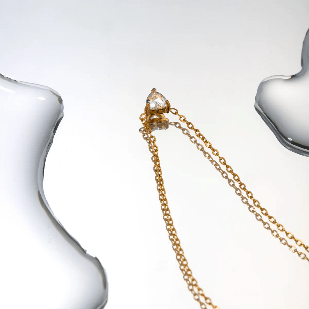 C-251-18k Gold Plated Stainless Steel Tarnish Free Waterproof Female Jewellery