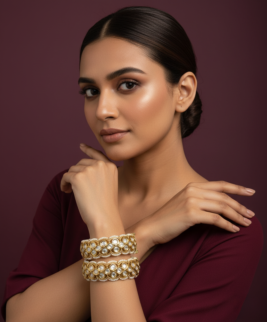 Adika polki kundan Bangles