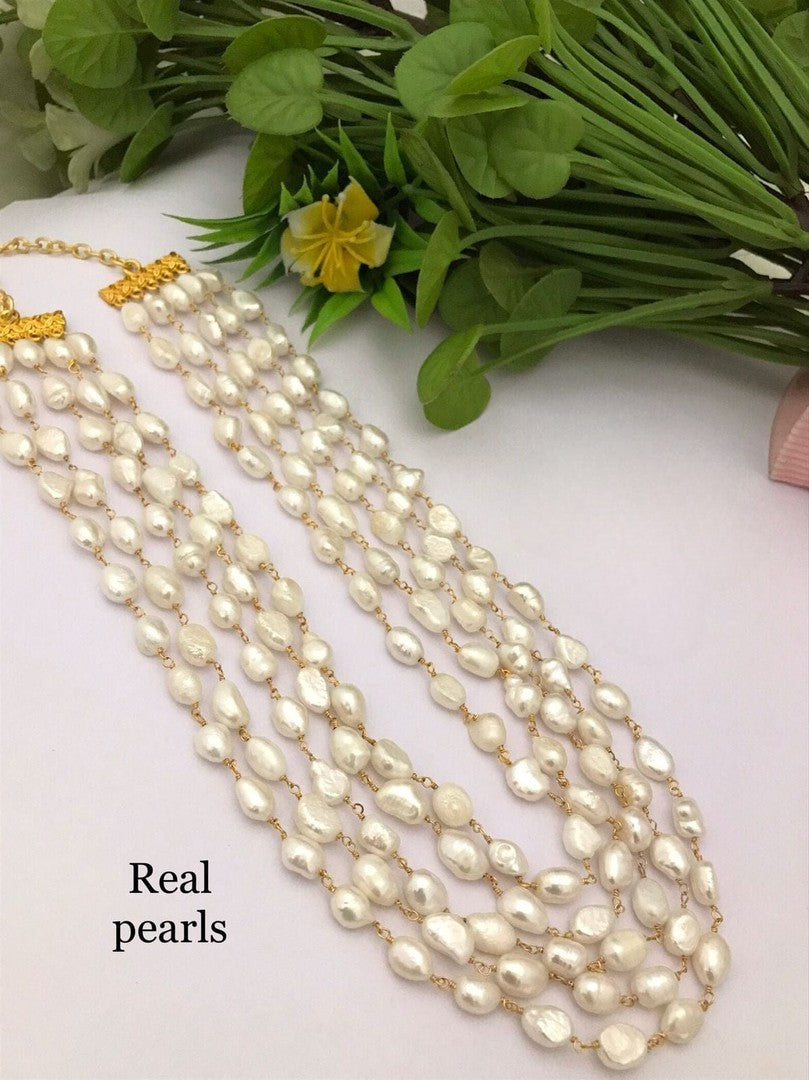 Rohini real fresh water pearl Mala