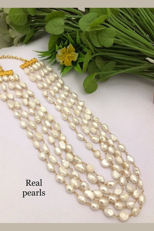 Rohini real fresh water pearl Mala