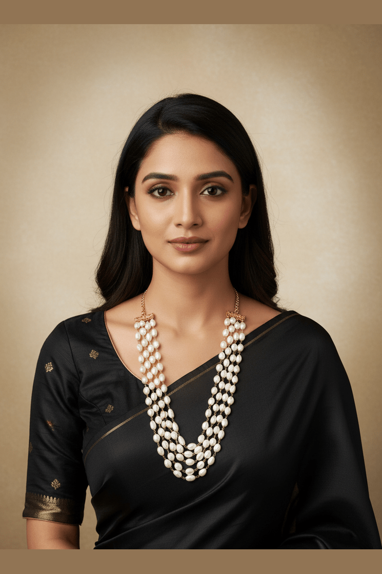 Rohini real fresh water pearl Mala