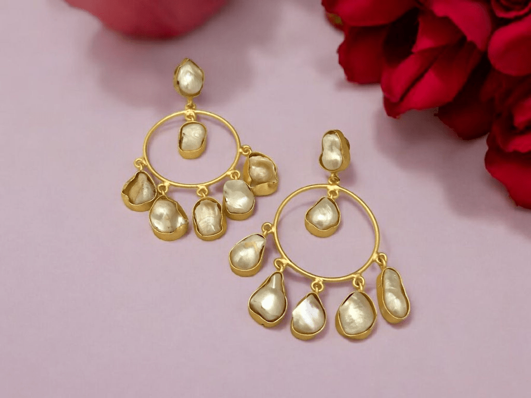 Mudra real pearl Hoops