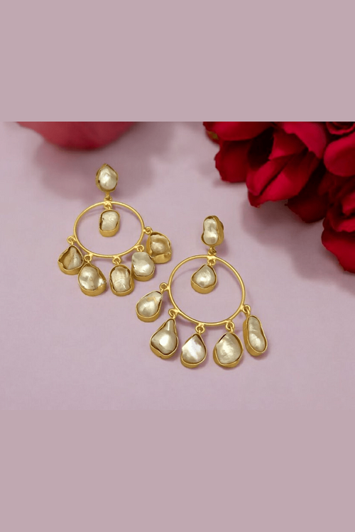 Mudra real pearl Hoops