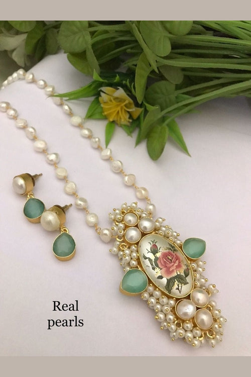 Drishyani real pearl set
