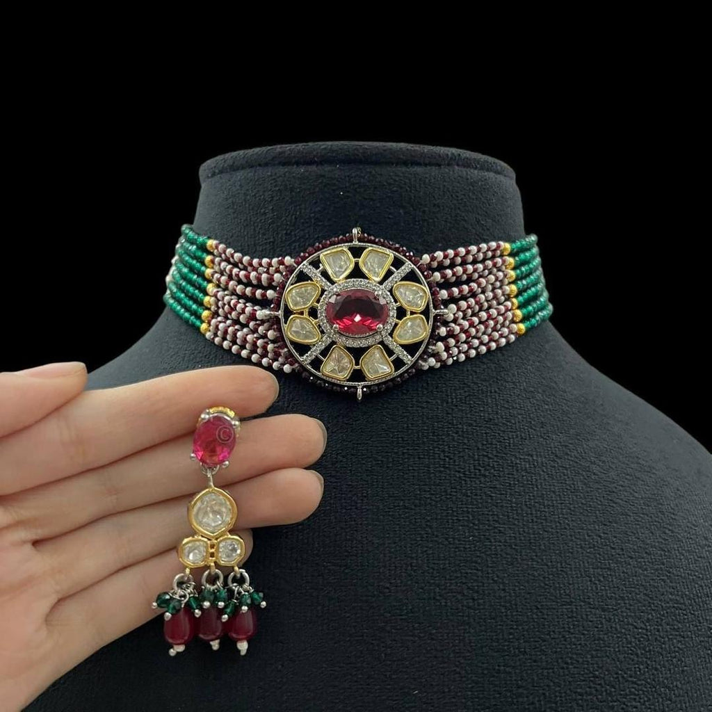 Ishanvi polki choker Set