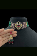 Ishanvi polki choker Set