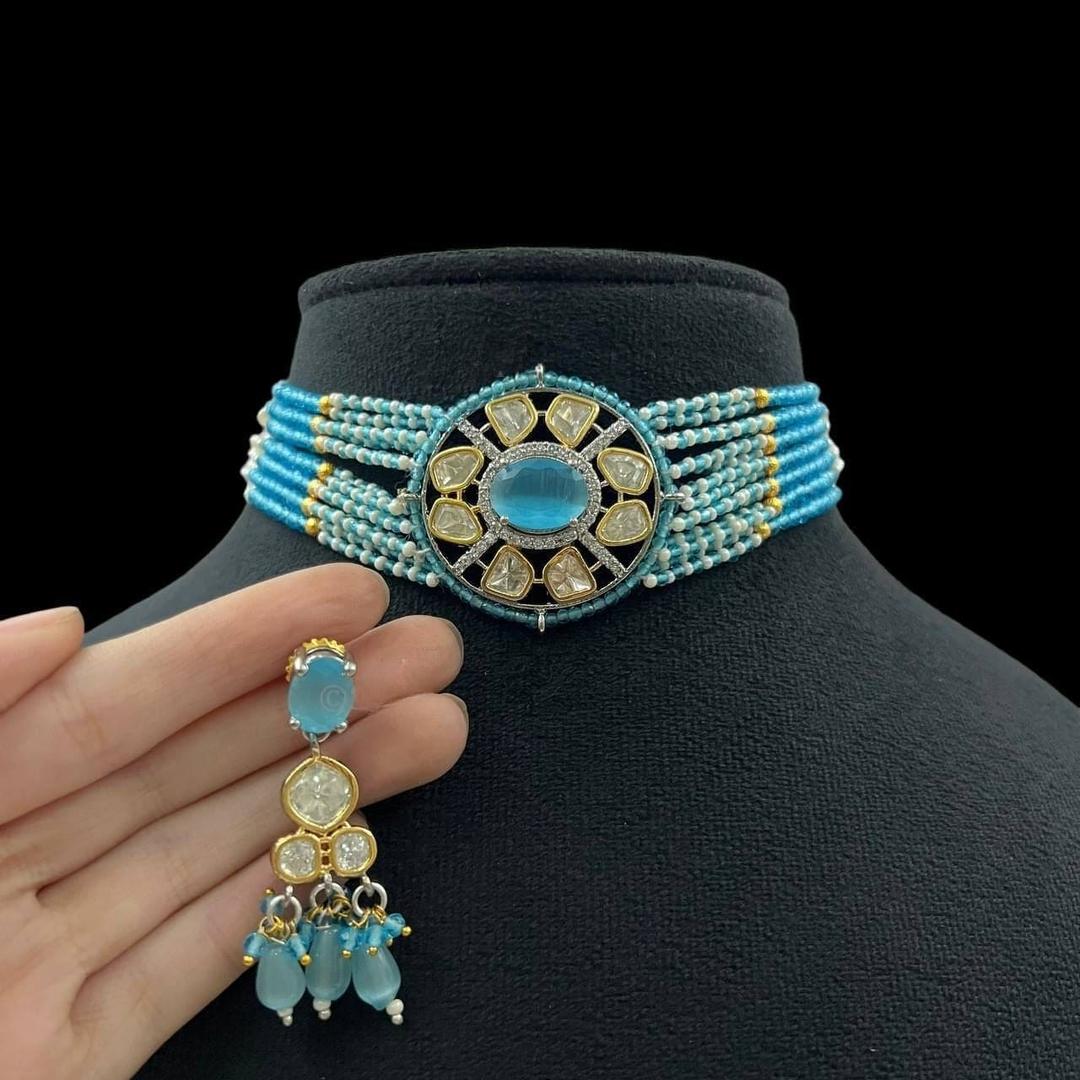 Ishanvi polki choker Set