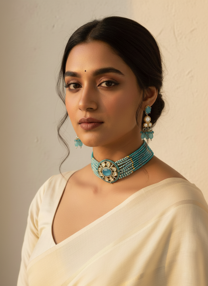 Ishanvi polki choker Set