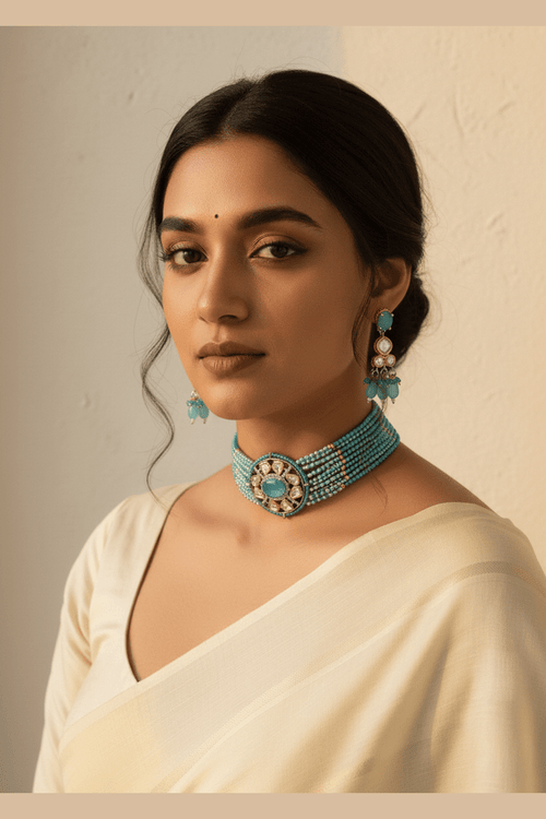 Ishanvi polki choker Set
