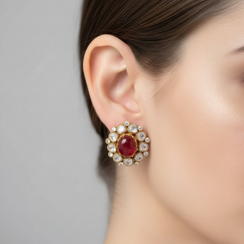 Reshma Earrings (Studs) - Handmade Ethnic & Western Jewelry Blue