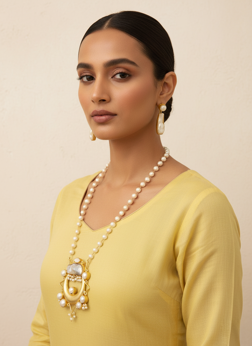 Bandhura real pearl set
