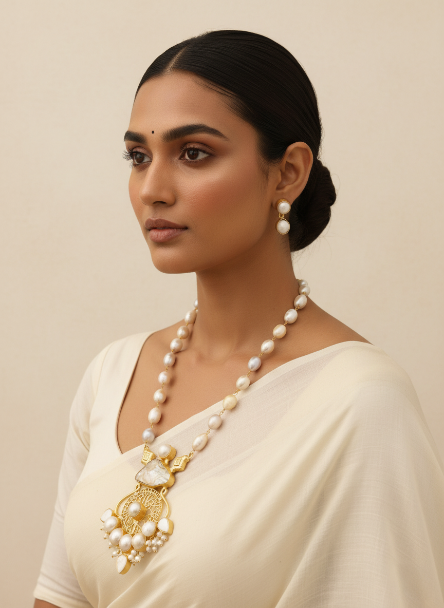 Amoli real pearl set