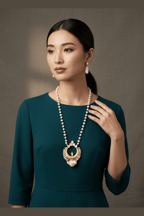 Ahalya real pearl set