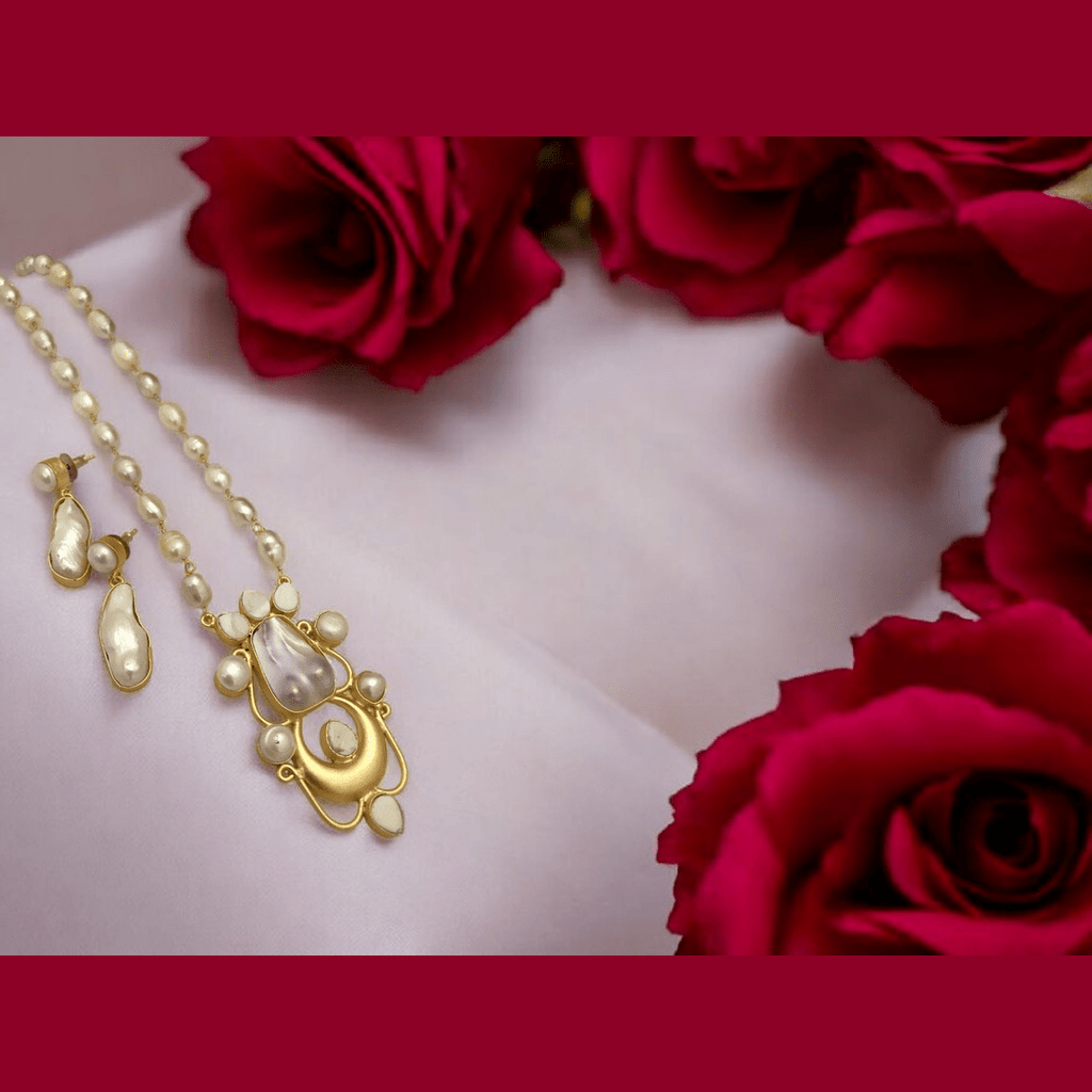 Abhaya real pearl set