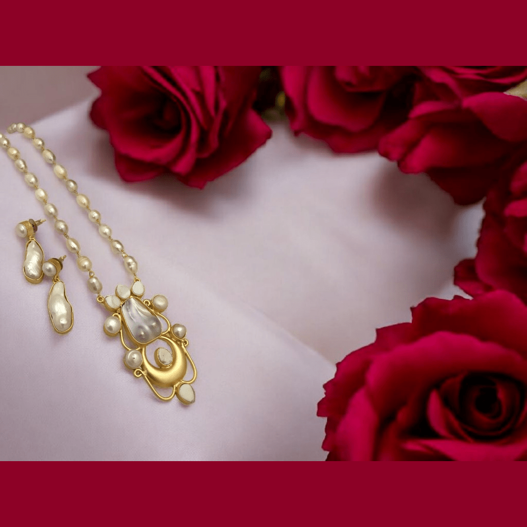 Abhaya real pearl set