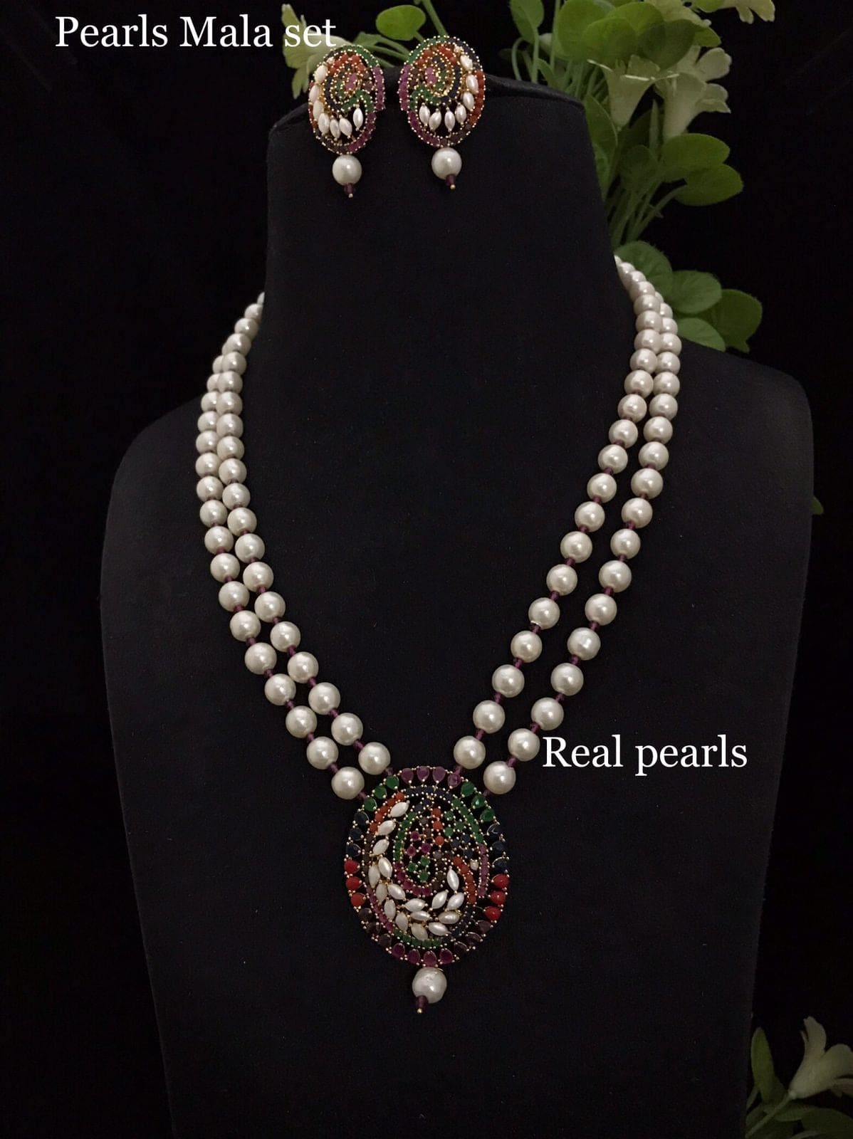 Bhuvi real pearls set