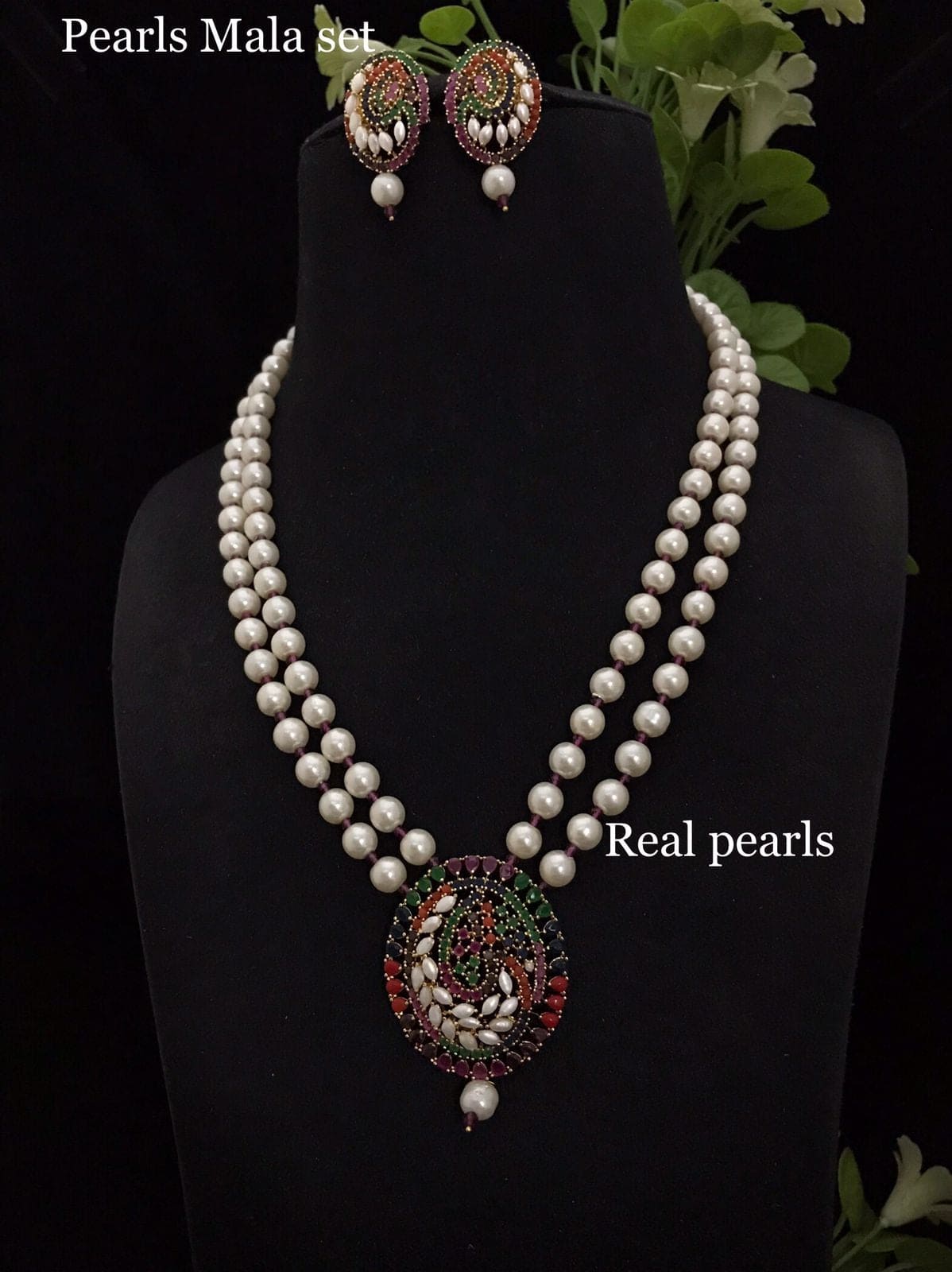 Bhuvi Real Pearls Set