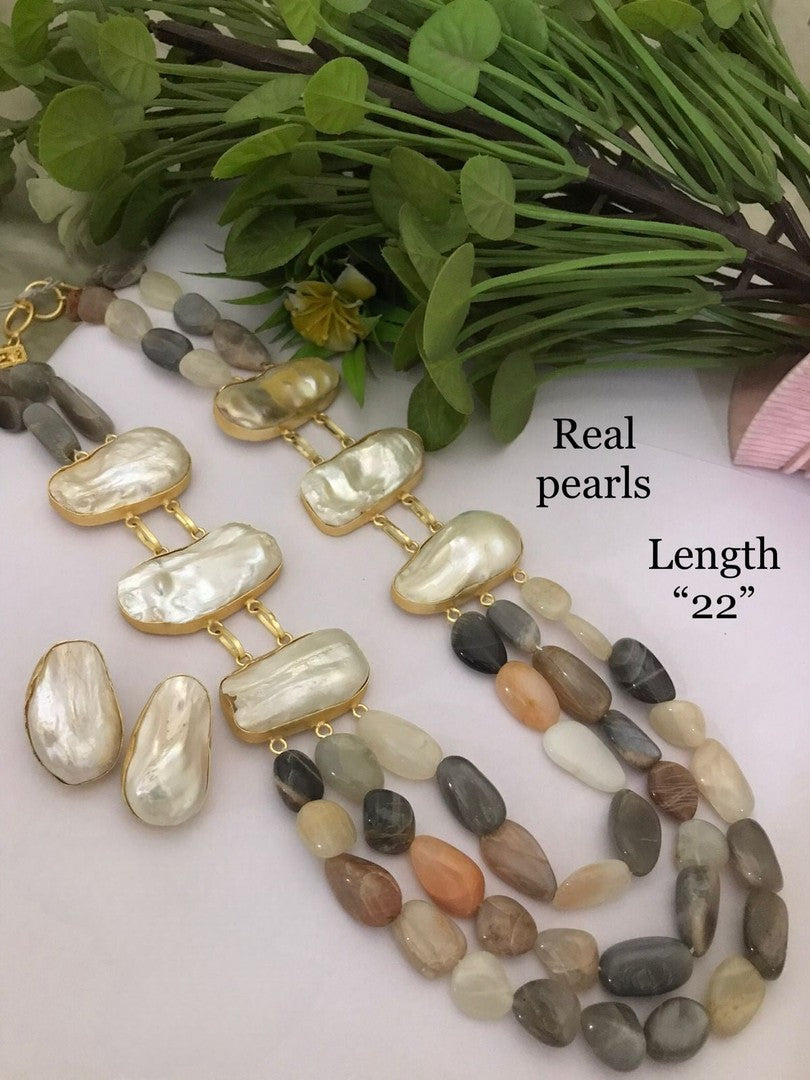Real Pearl Sadiya Set