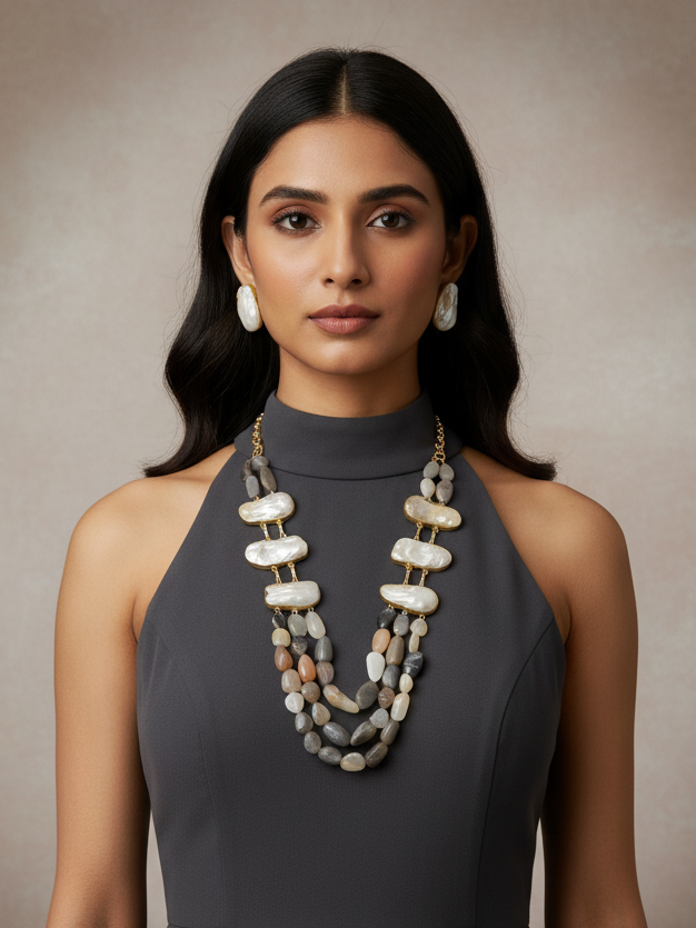 Real Pearl Sadiya Set