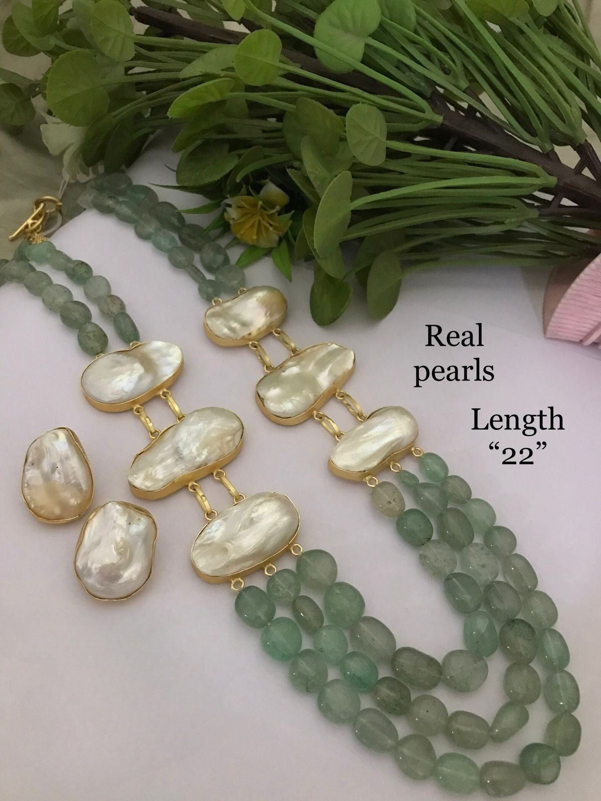 Real Pearl Sadiya Set