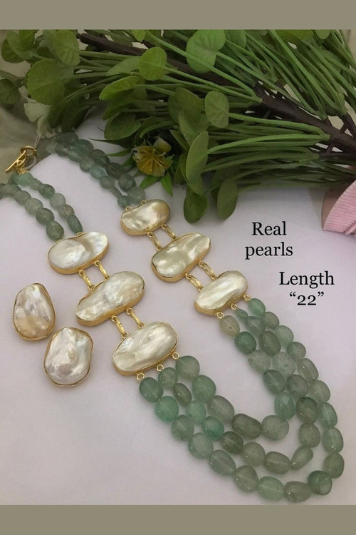 Real Pearl Sadiya Set