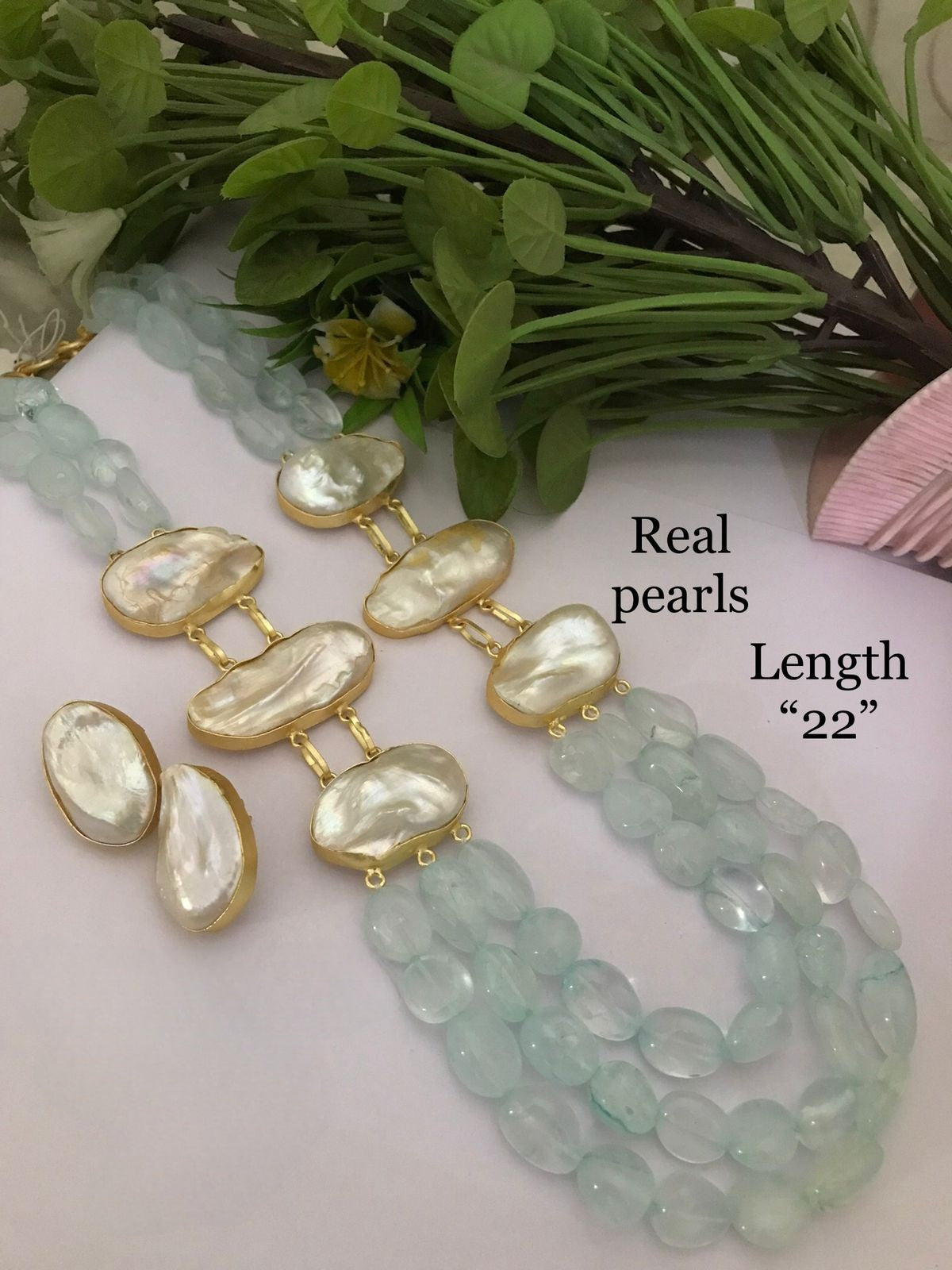 Real pearl sadiya set