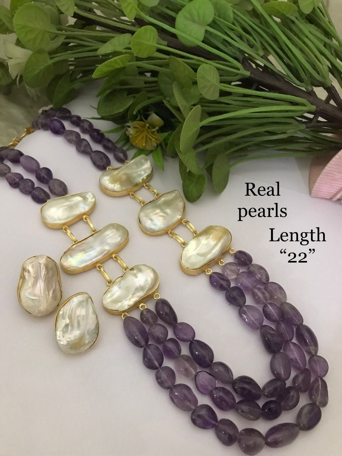 Real pearl sadiya set