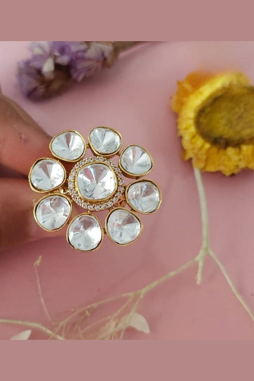 Vipula Polki Kundan Ring