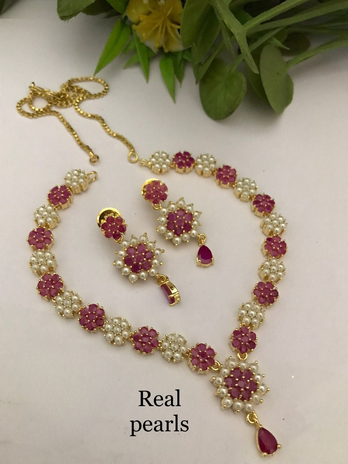 Real pearl Damini sleek set