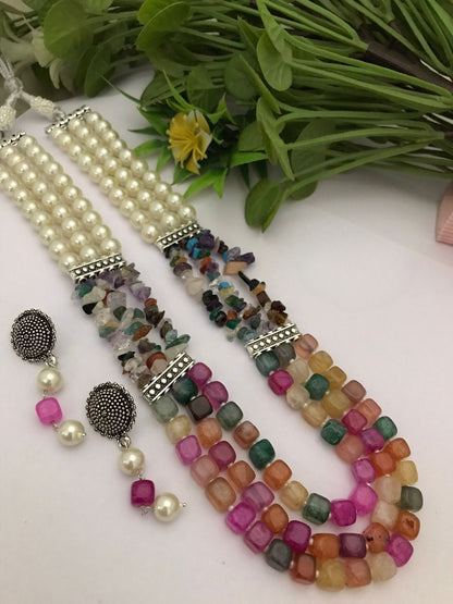 Semi precious Digambari Mala set