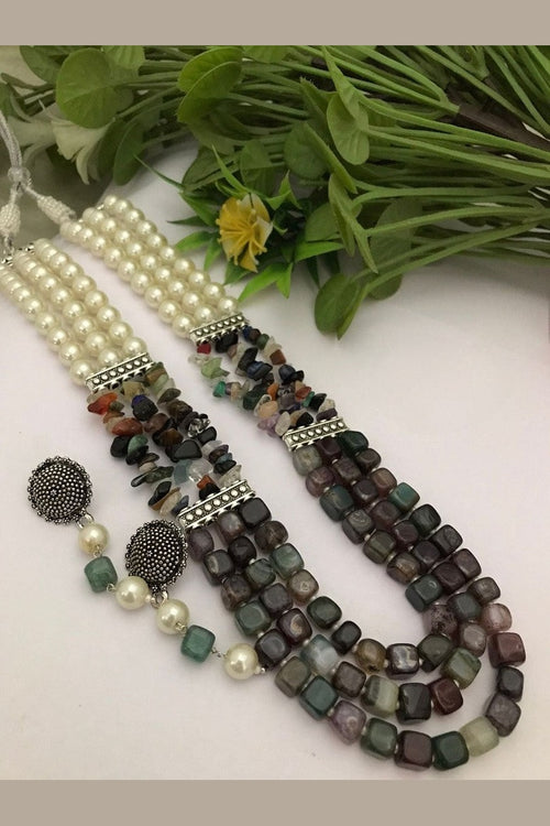 Semi precious Digambari Mala set