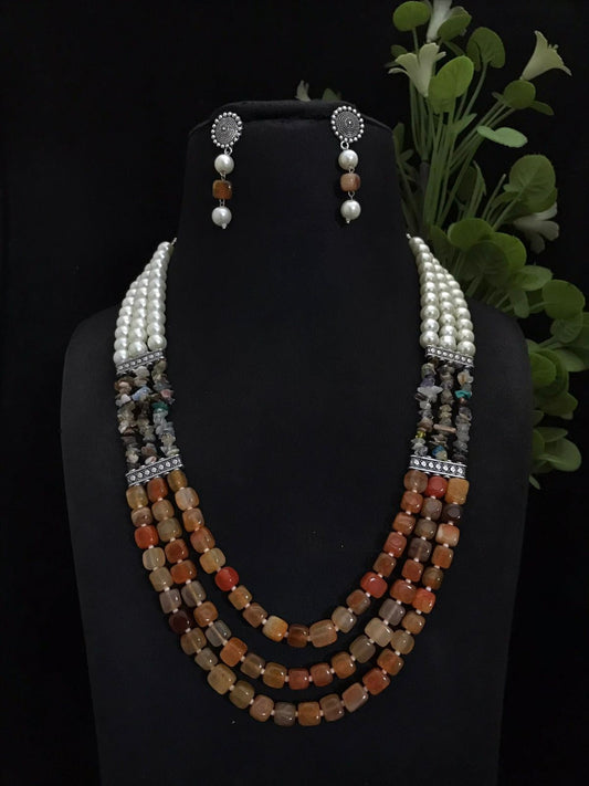 Semi precious Digambari Mala set