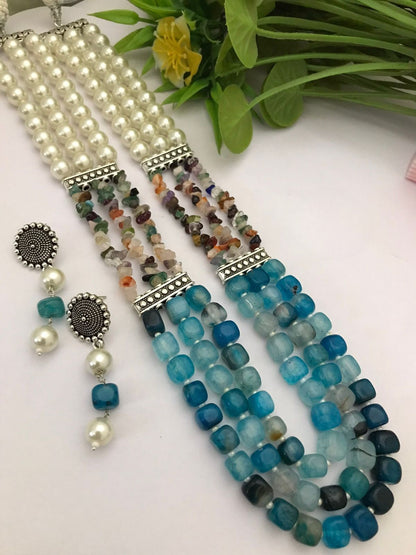 Semi precious Digambari Mala set