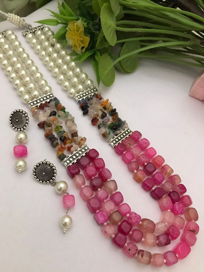 Semi precious Digambari Mala set