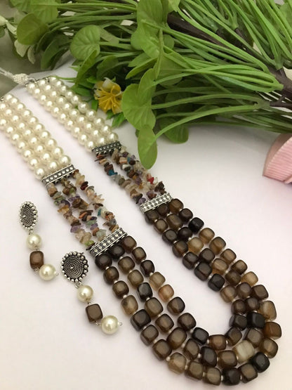 Semi precious Digambari Mala set