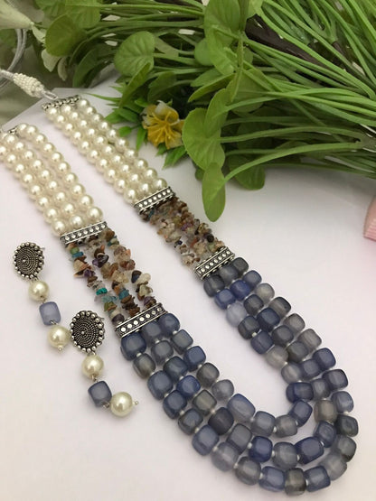 Semi precious Digambari Mala set