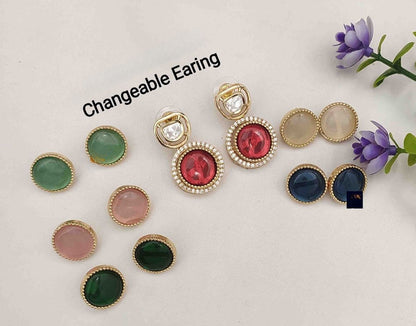 Saatvi changeable polki earrings