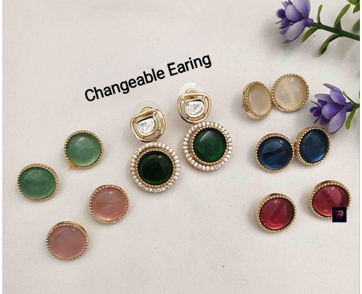 Saatvi changeable polki earrings