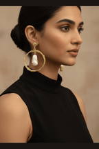 Shanaya Fusion real pearl earrings