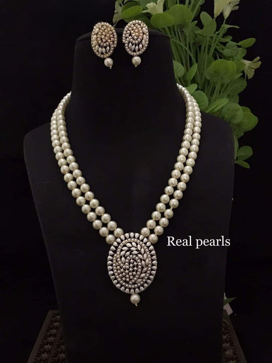 Bhuvi real pearl set