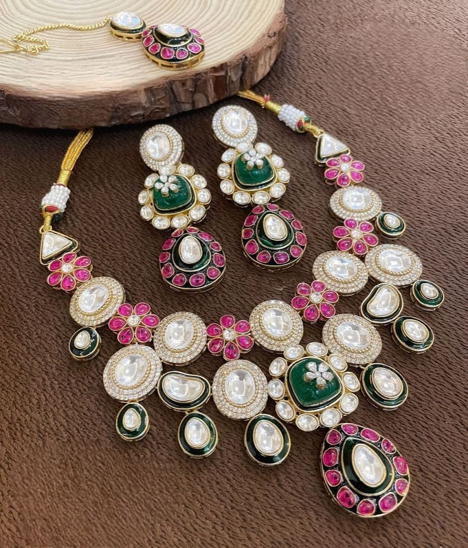 Anokhi Moissanite polki kundan set