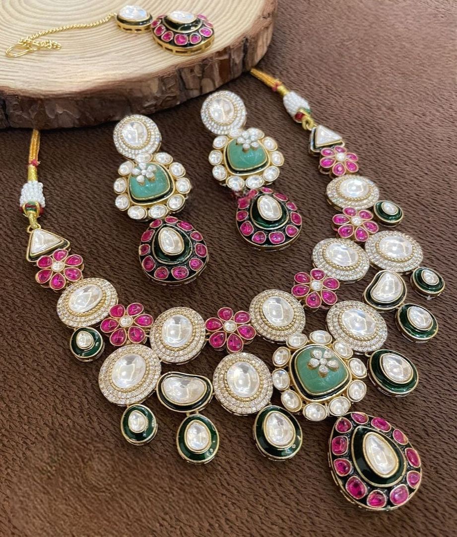 Anokhi Moissanite polki kundan set