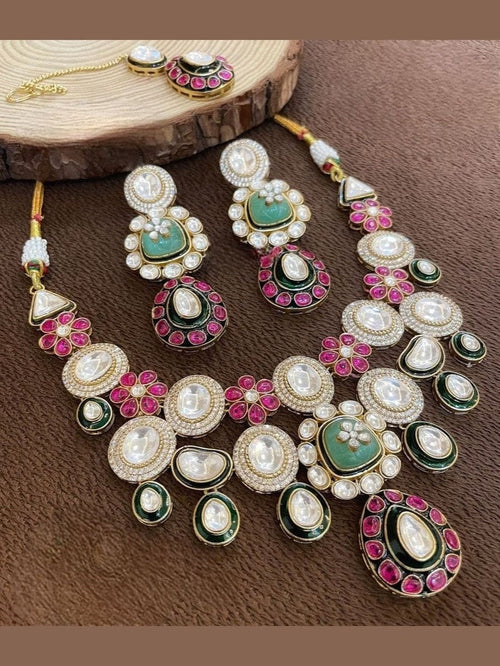 Anokhi Moissanite polki kundan set