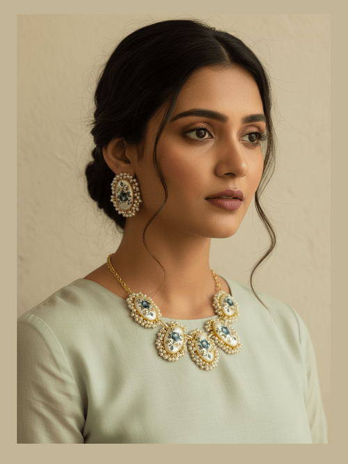 Dakshayani real pearl set